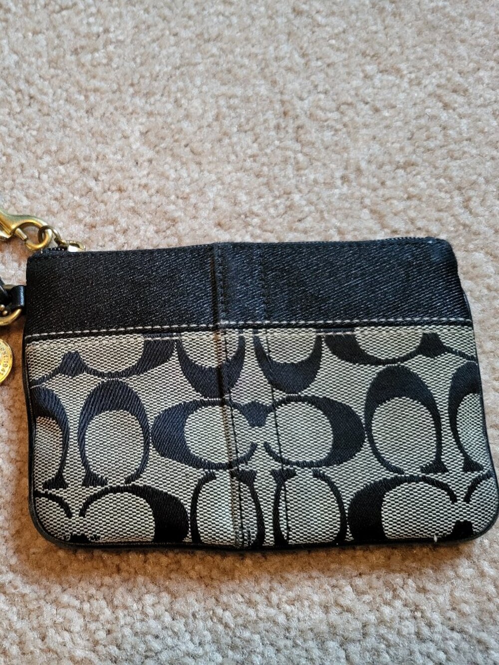 Coach canvas monogram wristlet